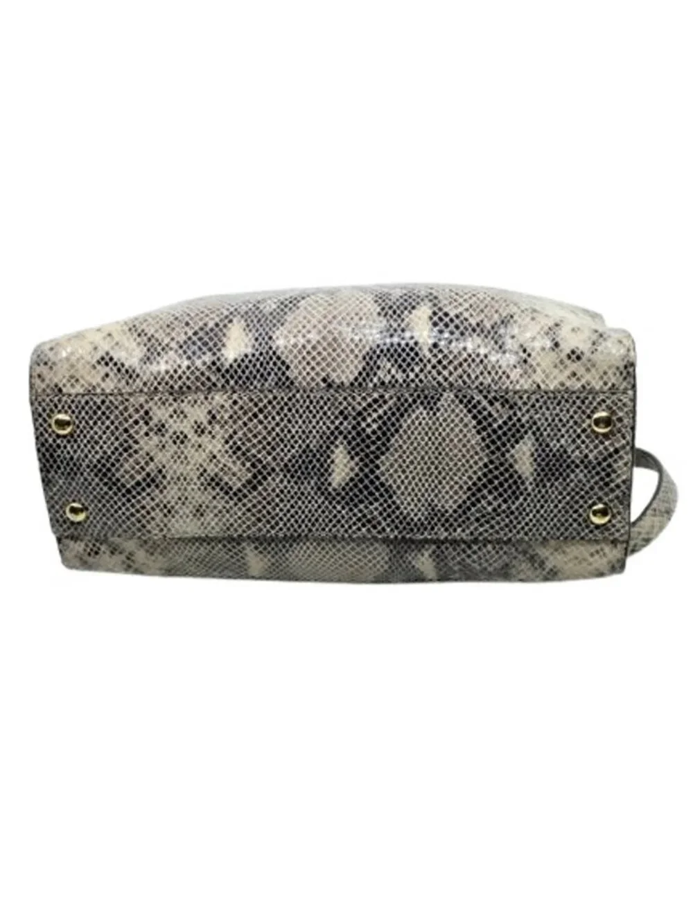 MICHAEL KORS~Hamilton~SPECIAL EDITION GRAY PYTHON EMBOSSED LEATHER SATCHEL BAG